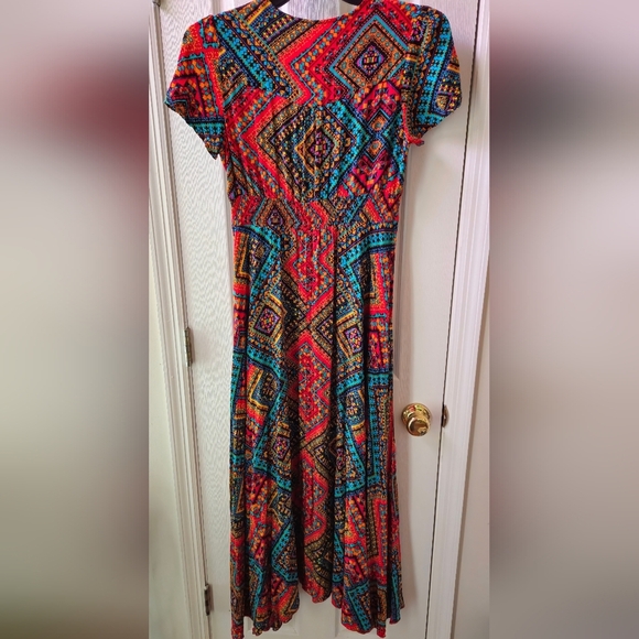 **BLACK FRIDAY SALE**SHEIN Multi-Color V-Neck Maxi Dress - Picture 8 of 8